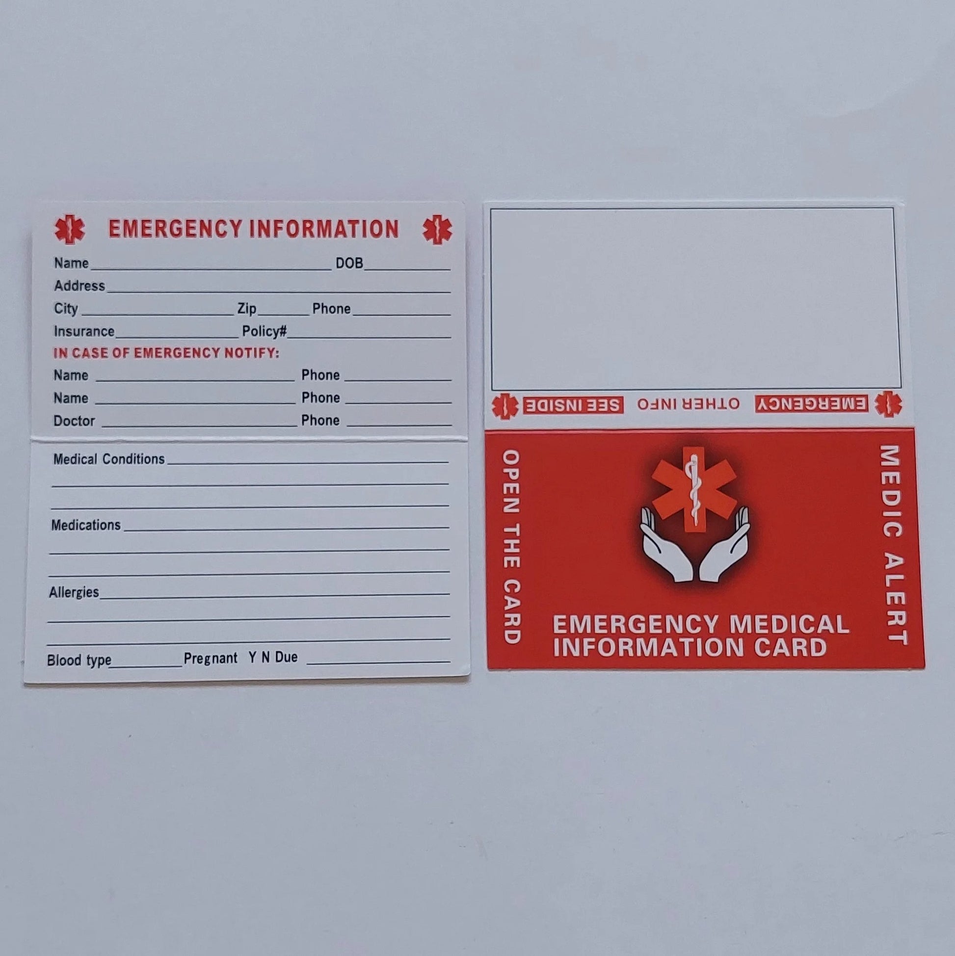 Medical Emergency Information Card