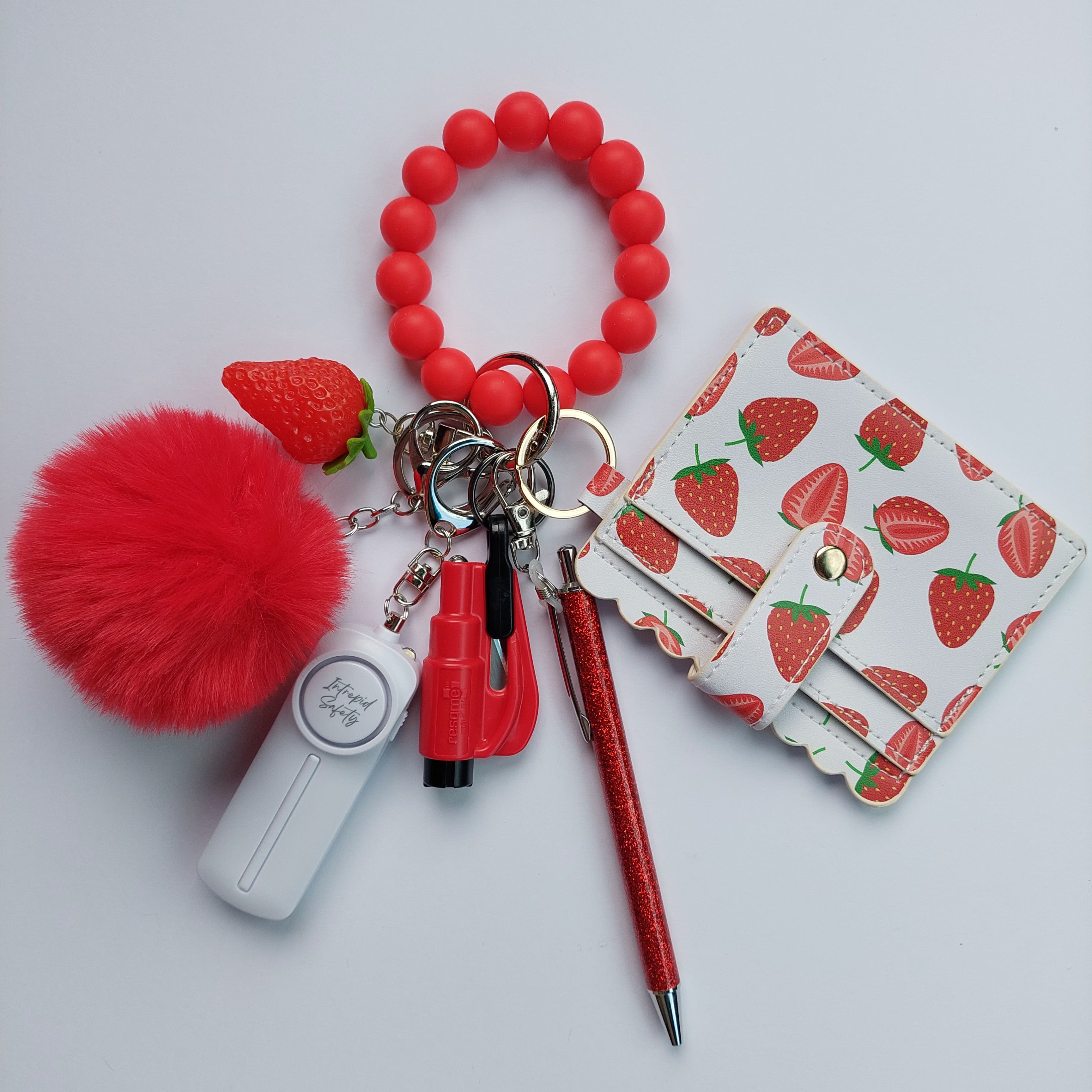 "Strawberries and Cream" Safety Keychain