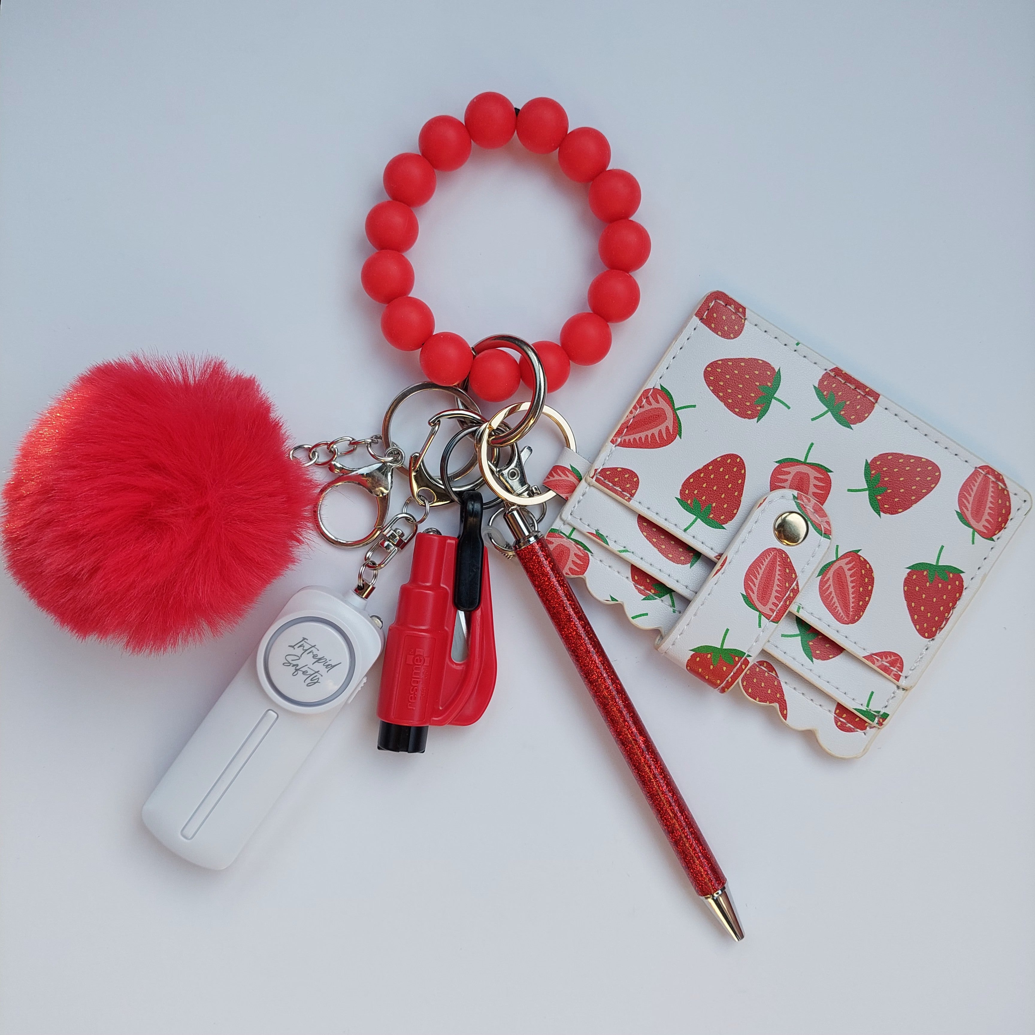 "Strawberries and Cream" Safety Keychain