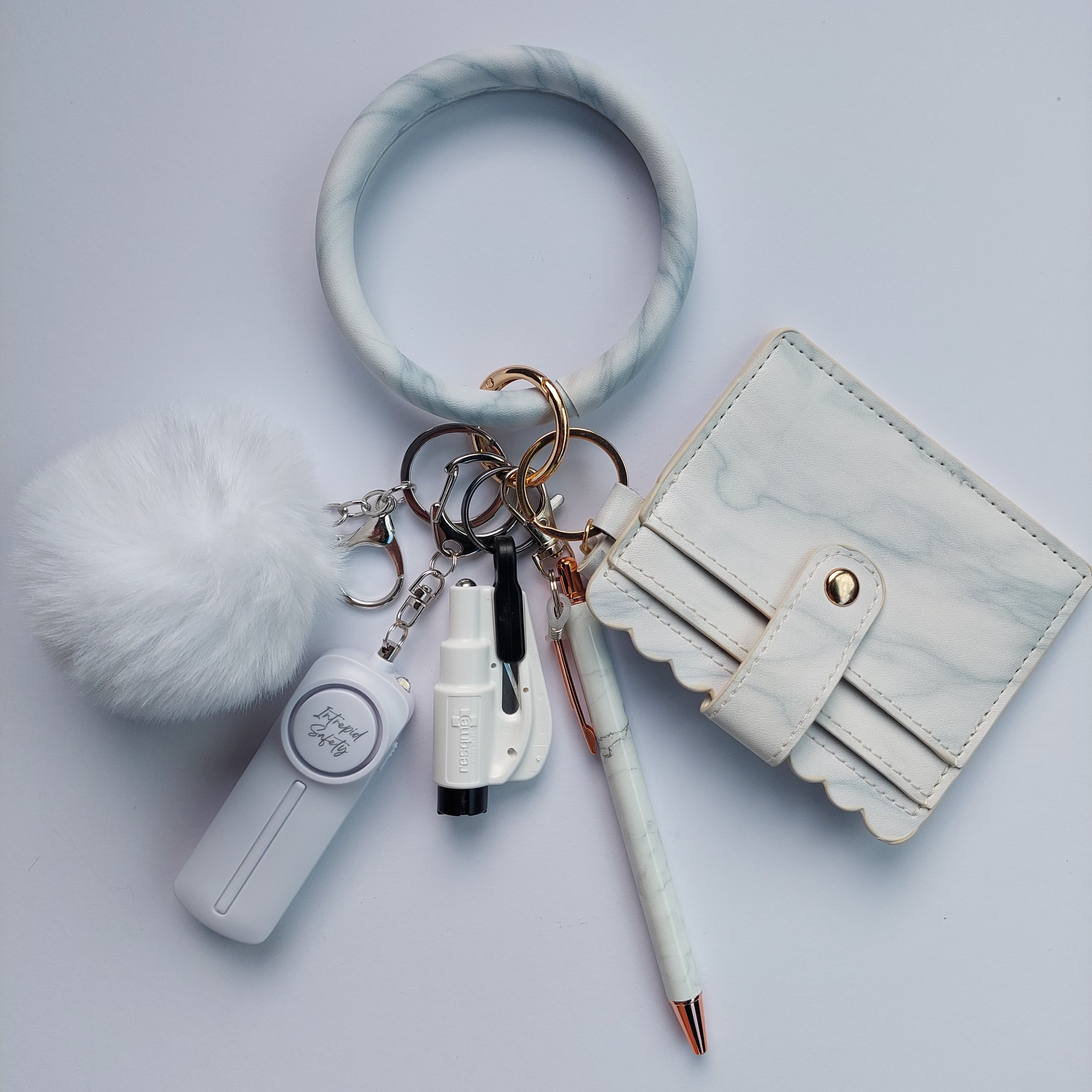 *NEW* "White Marble" Safety Keychain