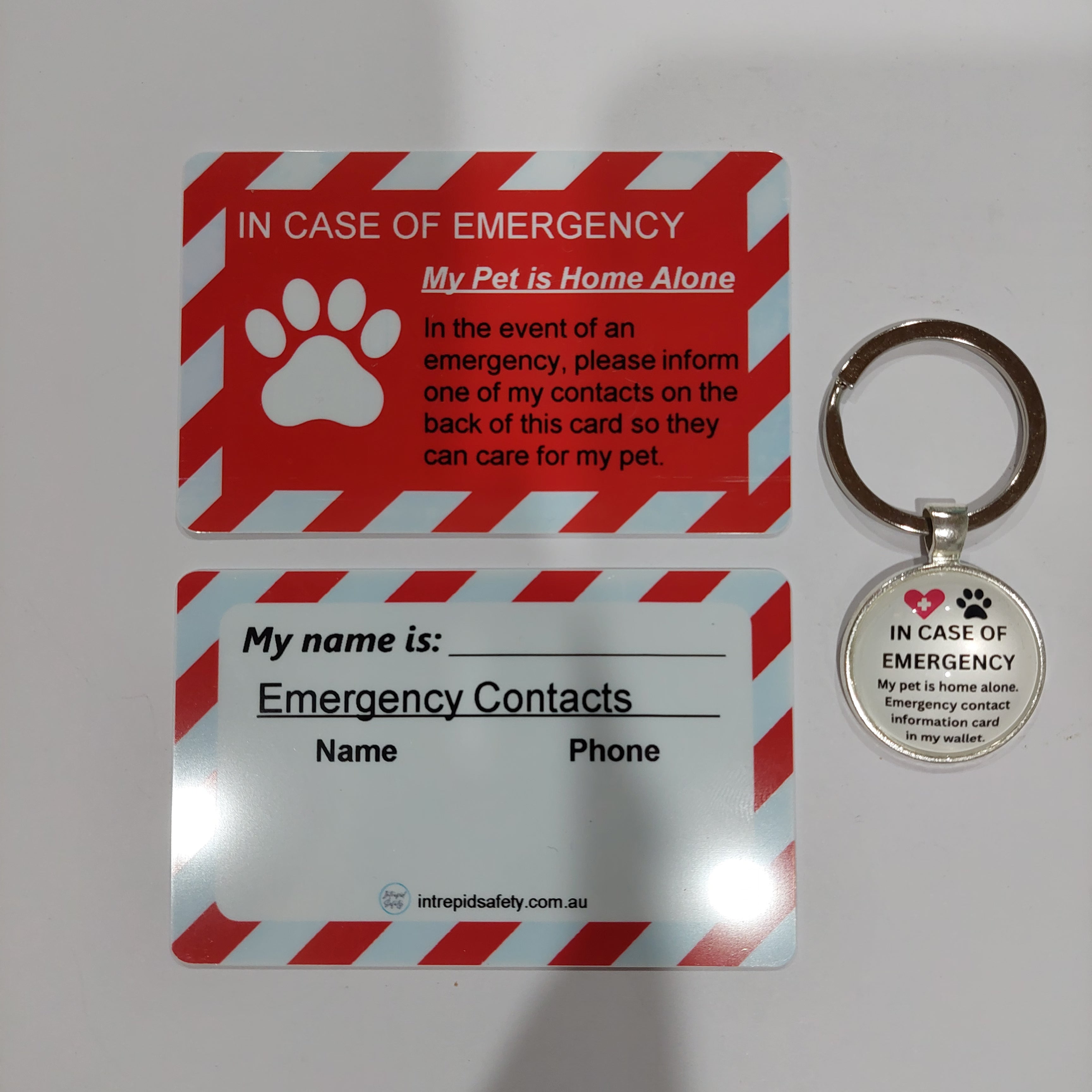 Pet Alert Card and Keyring Tag (In case of Emergency)