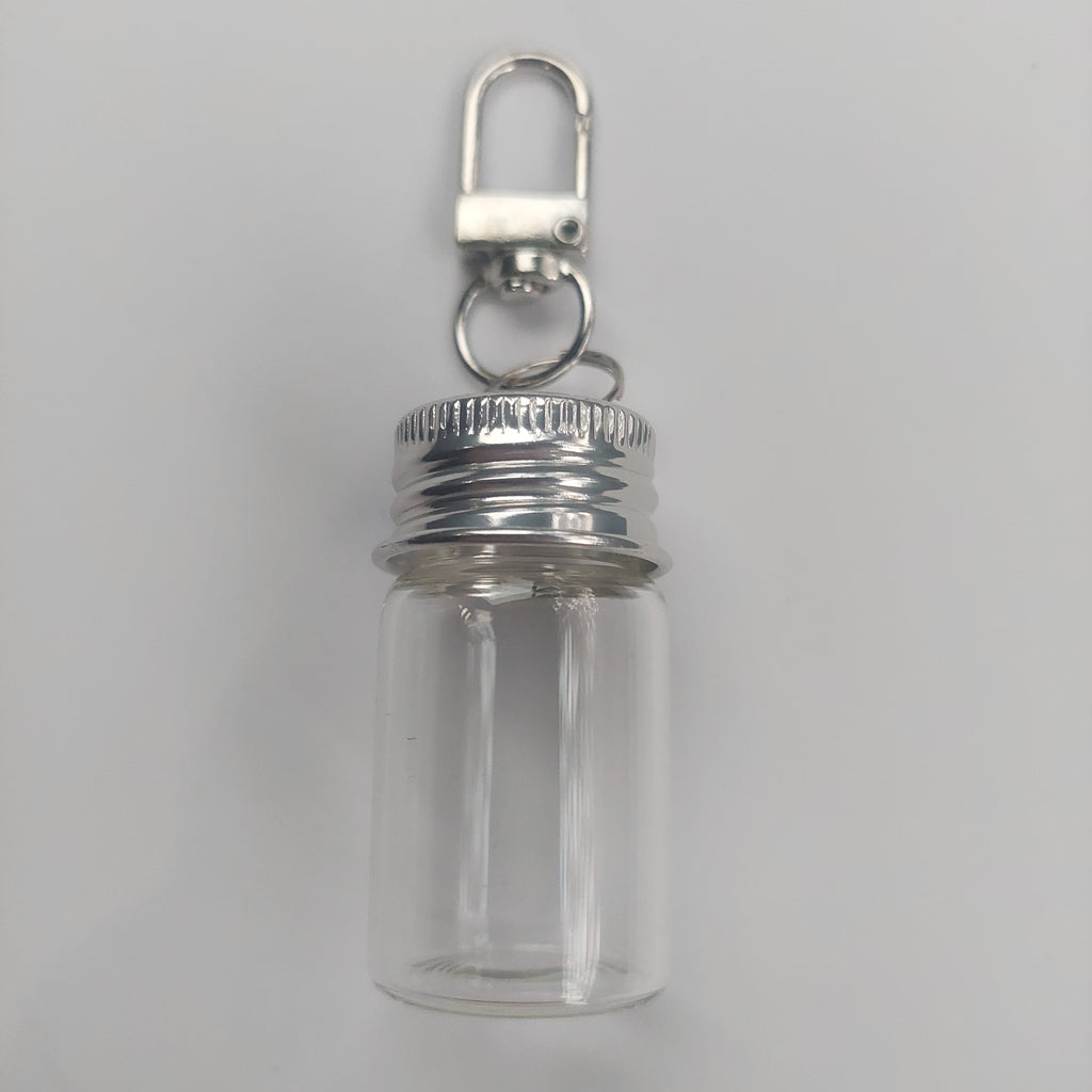 Mini Glass Bottle Keyring (Empty)