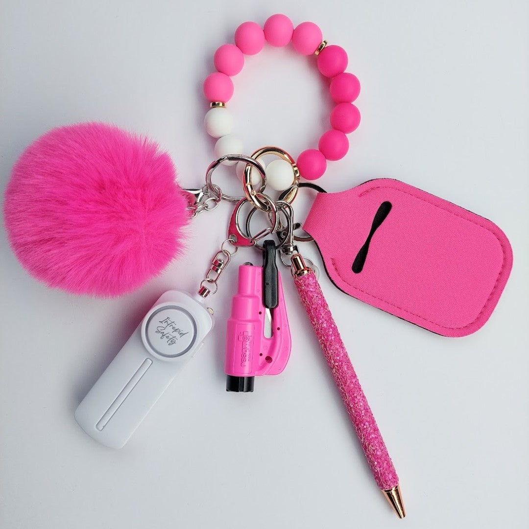 'Hot Pink" Safety Keychain