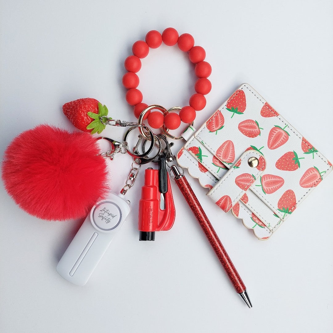 "Strawberries and Cream" Safety Keychain